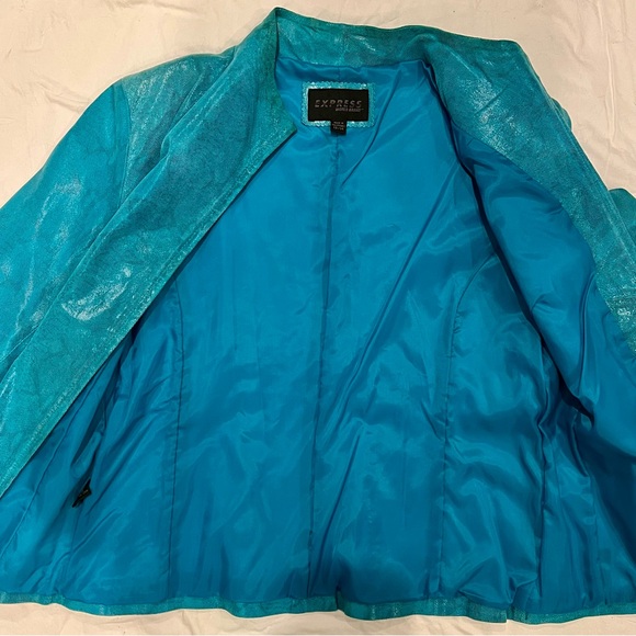 Vintage Express Vibrant Blue Women's Blazer. Size L. Excellent used condition - Picture 10 of 14